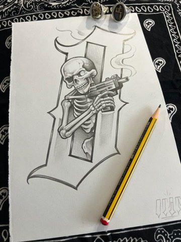 Tatuaje black n grey, detalle fino, Mr Otaf Madrid